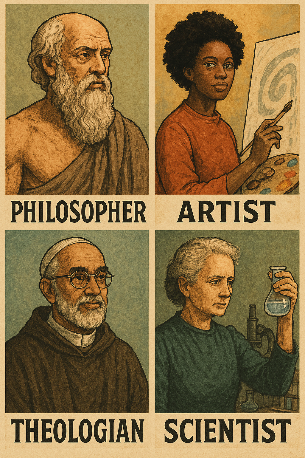 Philosophers, Artists, theologians, scientists